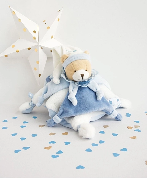 Doudou ensemble ourson en peluche câlin avec bonnet