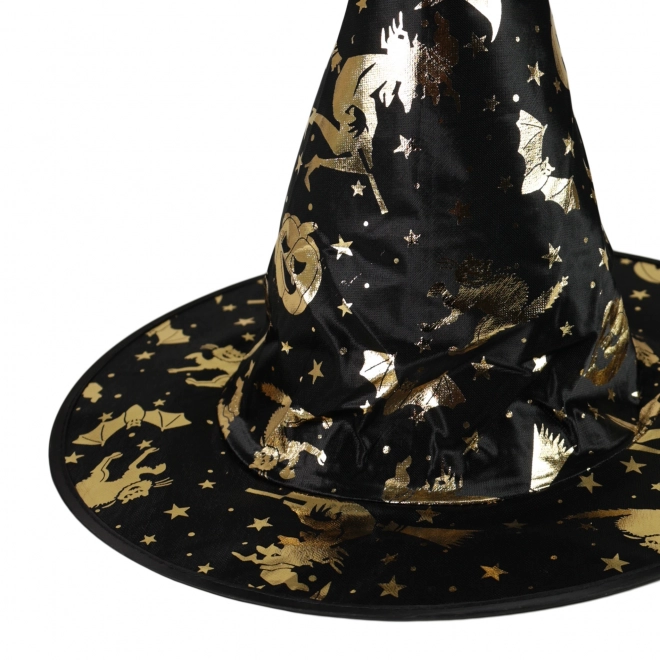 Chapeau de sorcière enfant doré décor