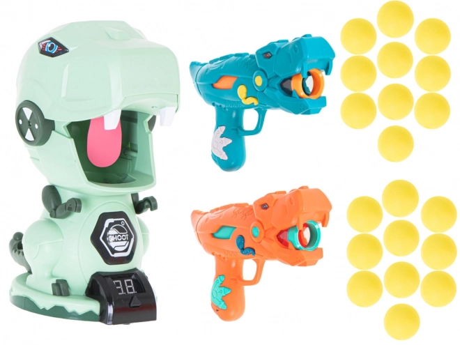 Jeu interactif de tir sur dinosaure avec pistolets et balles