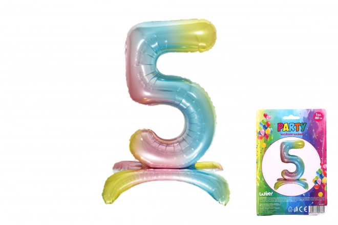 ballon gonflable chiffre 5 Arc-en-ciel