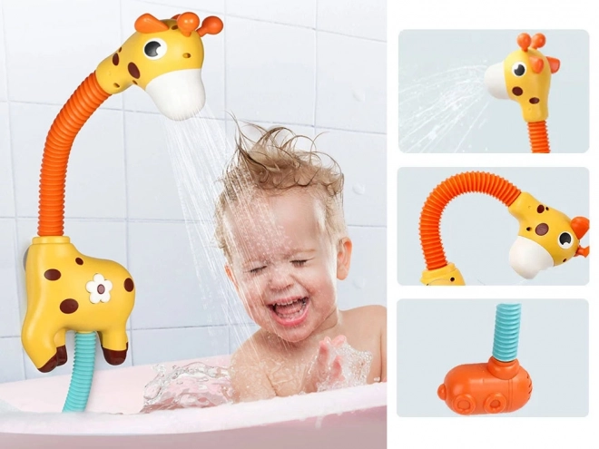 Girafe de bain joyeuse avec effet de douche aquatique