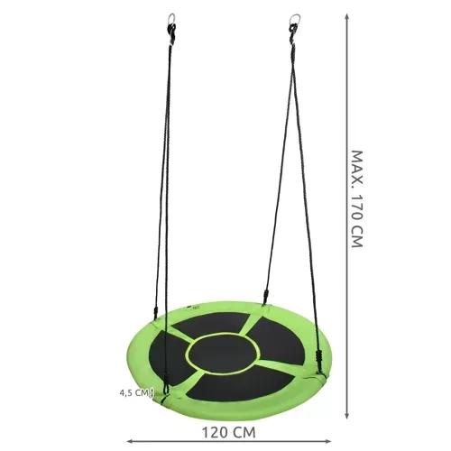 Balançoire nid de cigogne 100cm vert-noir 23514