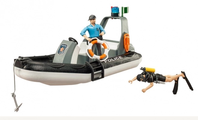 Bruder Bateau de police avec policier et plongeur