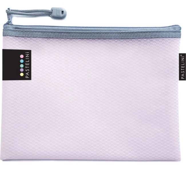 KARTON P+P Enveloppe avec fermeture éclair en tissu PASTELINI A5 rose