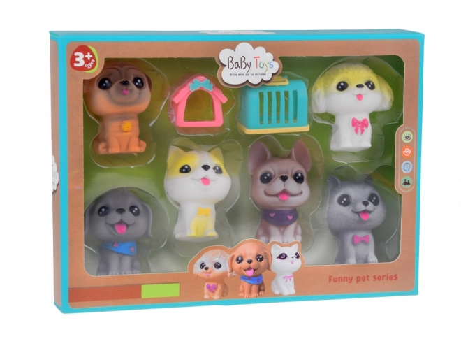 Ensemble de figurines en caoutchouc de chiens