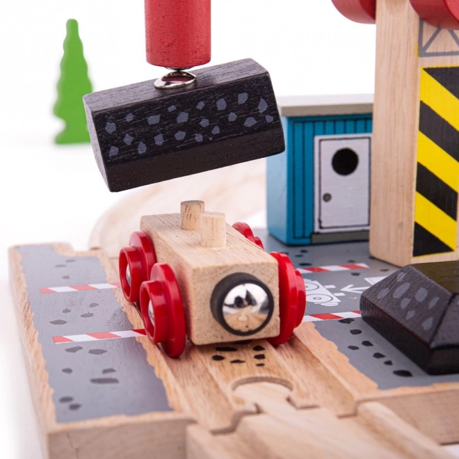 Bigjigs Rail Quai de charbons avec grue