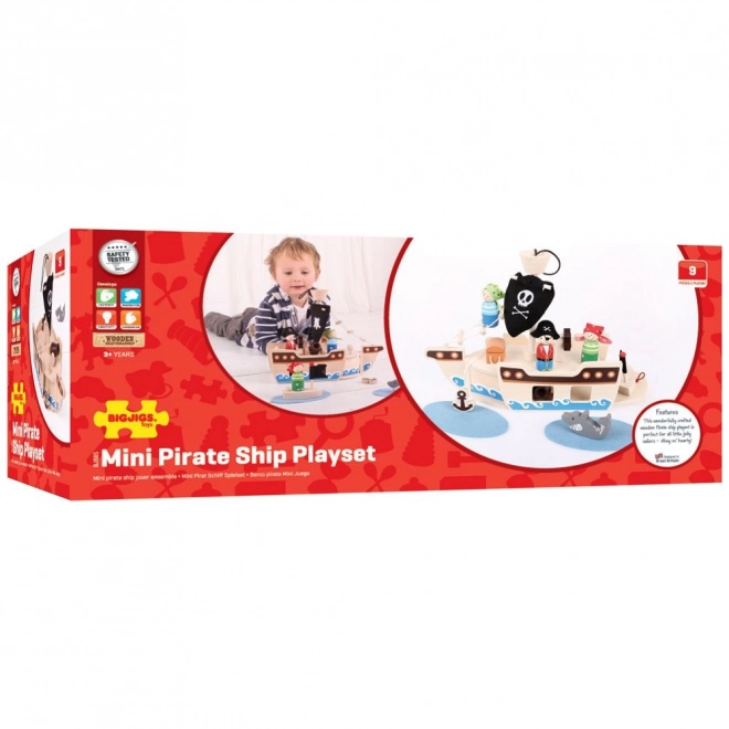 Bateau pirate en bois avec accessoires de Bigjigs Toys