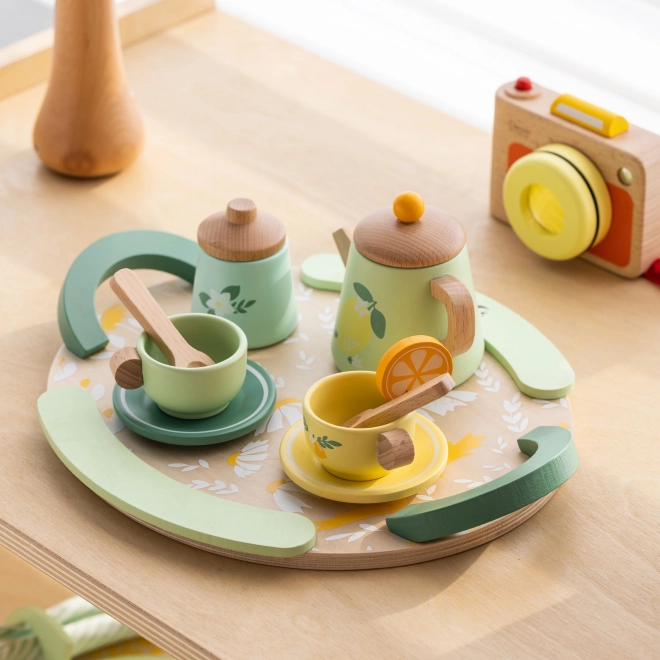 Ensemble de thé en bois 14 pièces
