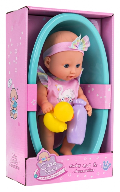 Poupée bébé avec baignoire + accessoires