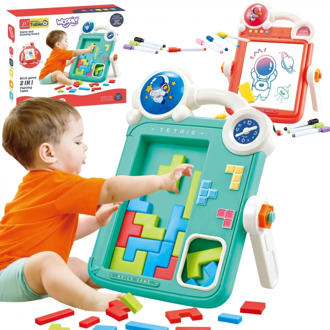 Tableau à dessiner réversible et jeu Tetris 2en1
