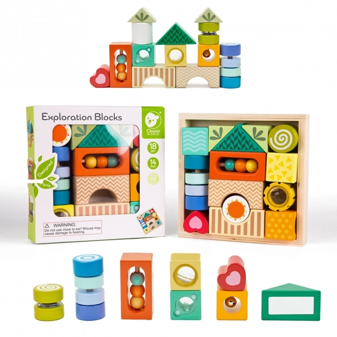 Cubes sensoriels en bois Classic World Montessori