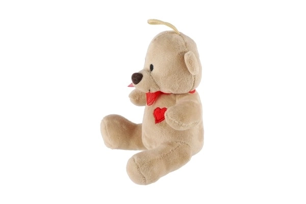Ourson en peluche avec nœud et cœur 12 cm