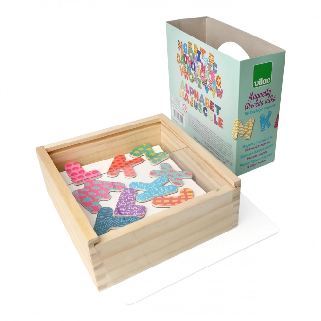 Vilac Lettres magnétiques en bois grand alphabet 56 pcs