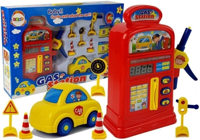 Station-service Truck Set Panneaux Routiers Lumières Sonores