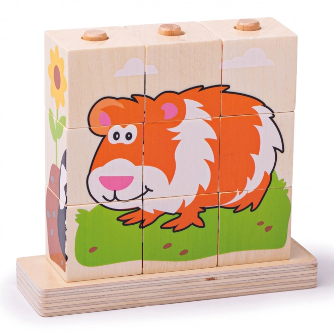Cubes d'empilage Bigjigs Baby Animaux