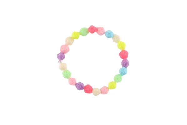 Perles en plastique petites fleurs avec ficelle 2 types dans un sachet 6,5x11x1cm