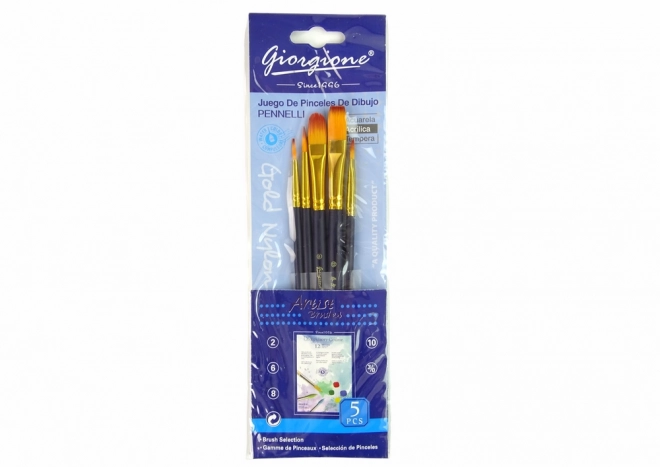 Ensemble d'artistes pinceaux 5 formes