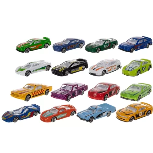 Ensemble coloré de petites voitures - 16 pièces