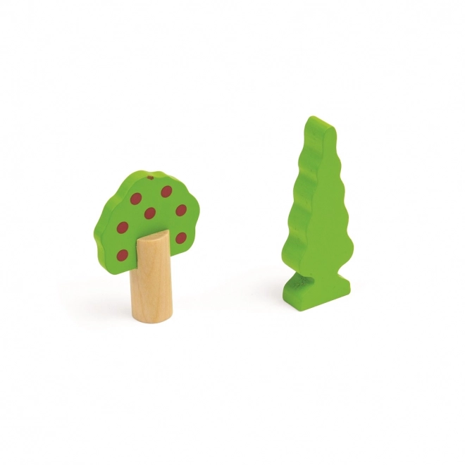 Bigjigs Rail Circuit en bois avec route de campagne 80 pièces