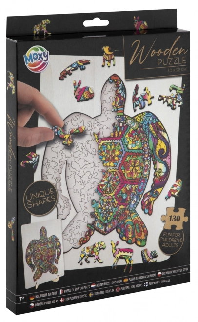 MOXY Puzzle silhouette tortue 130 pièces