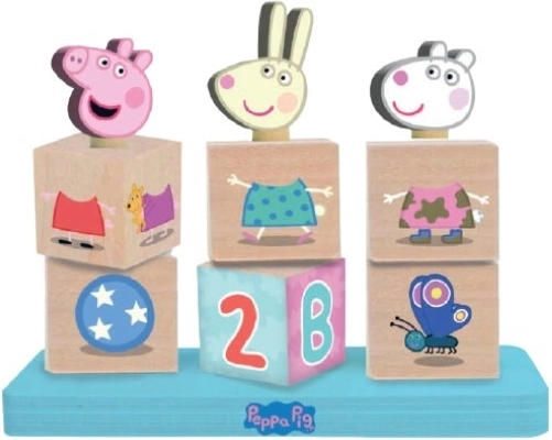 Blocs en bois Peppa Pig avec figurine