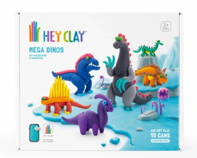 Ensemble Hey Clay Mega Dinosaurs en pâte plastique