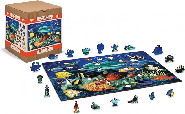 puzzle en bois aventure sous la surface 2-en-1, 400 pièces
