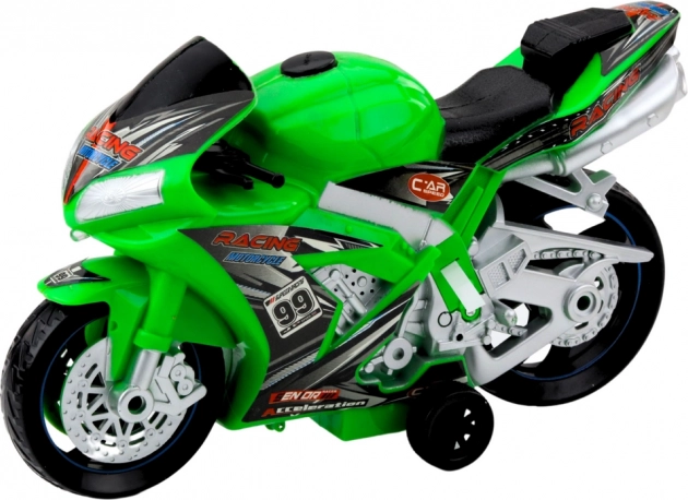 Moto de course avec effets de lumière et de son jouet vert