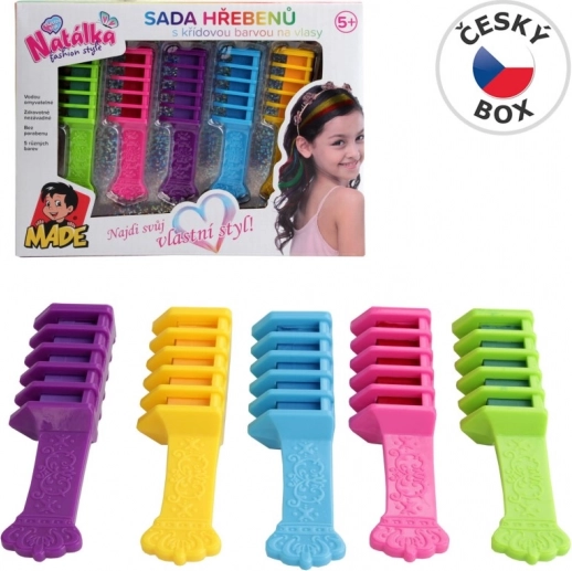 Set de peignes avec couleurs à la craie pour cheveux pour enfants
