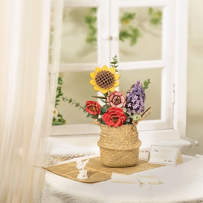Puzzle 3D en bois RoboTime Tournesol