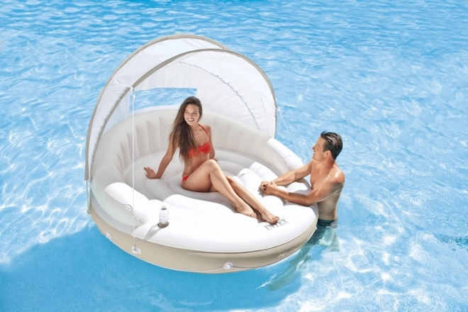 Chaise longue gonflable avec filet