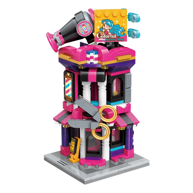 Jeu de construction créatif avec cheveux et ciseaux