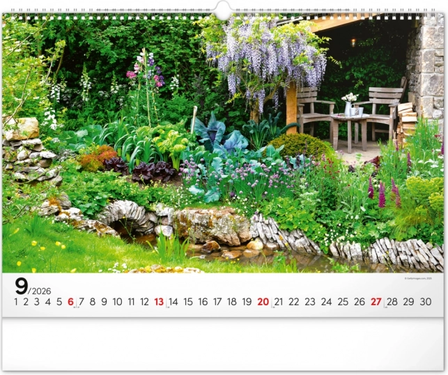 Calendrier mural Jardins 2026