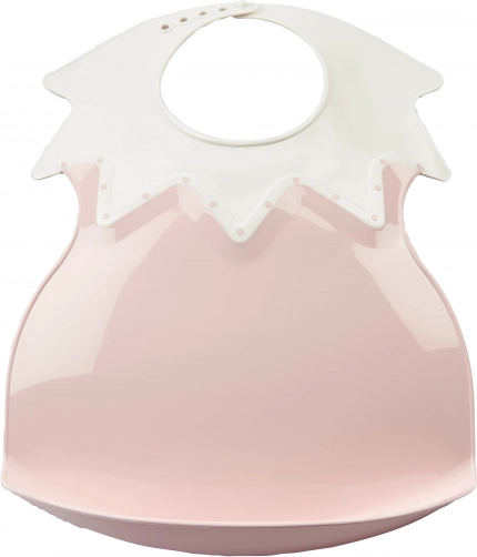 Bavoir plastique avec col Powder Pink