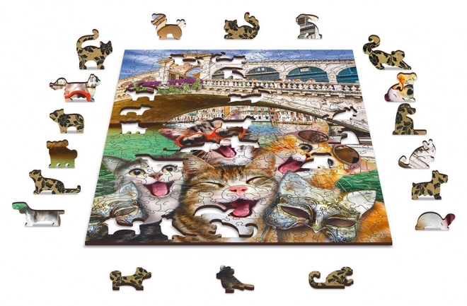 Puzzle en bois chatons à Venise 300 pièces
