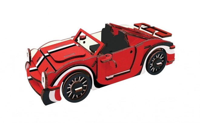 Puzzle 3D en bois Voiture décapotable rouge
