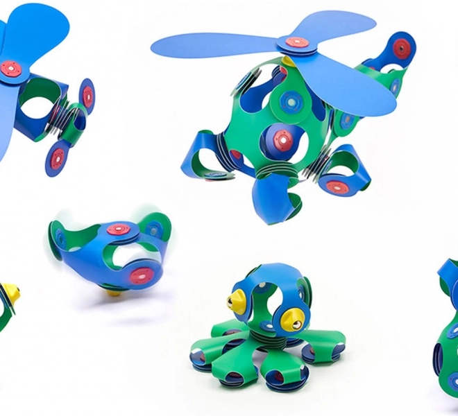 Blocs magnétiques Clixo Crew pack, vert et bleu