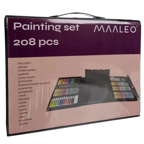 Ensemble de peinture dans une mallette - 208 pièces Maaleo 21645