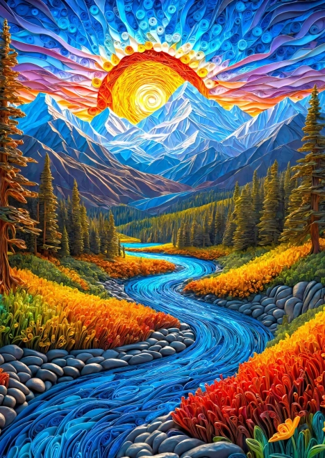 Enjoy puzzle lever de soleil sur le paysage 1000 pièces