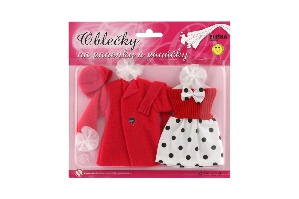 Robes/Vêtements - robes, manteau et bonnet pour poupées assortiment sur carte 22x21cm