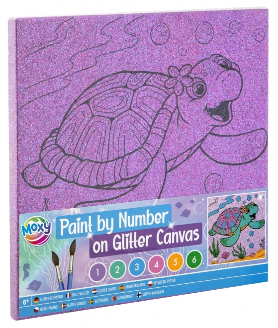 Peinture par numéros sur toile scintillante