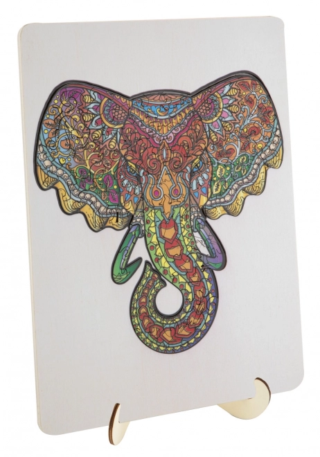 Puzzle en bois à contour éléphant