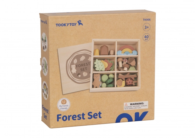 Ensemble forestier avec blocs en bois Tooky Toy