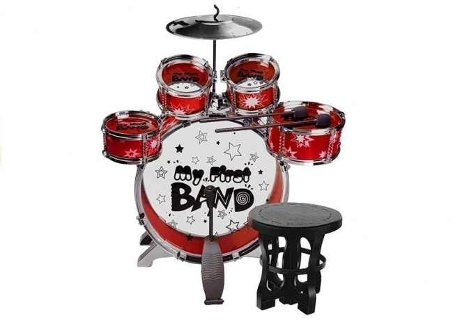 Percussion 5 tambours avec cymbales Chaise Rouge