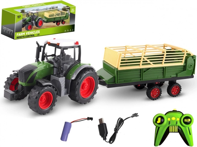 Tracteur télécommandé avec remorque, chargement USB