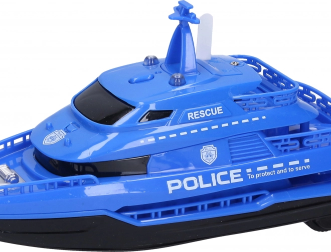 Bateau avec effets sur le volant bleu