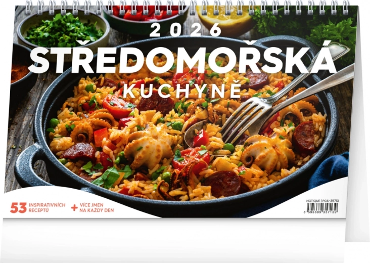 Calendrier de bureau Cuisine méditerranéenne 2026