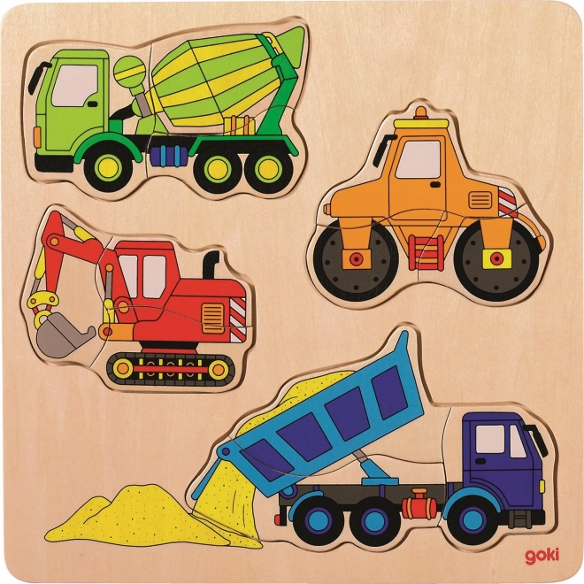 Puzzle encastrable en bois Machines de chantier