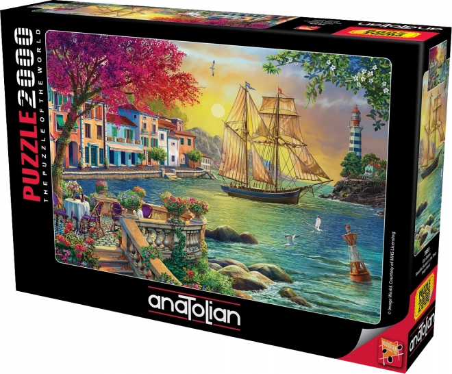 Puzzle Magnifique coucher de soleil sur le port 2000 pièces