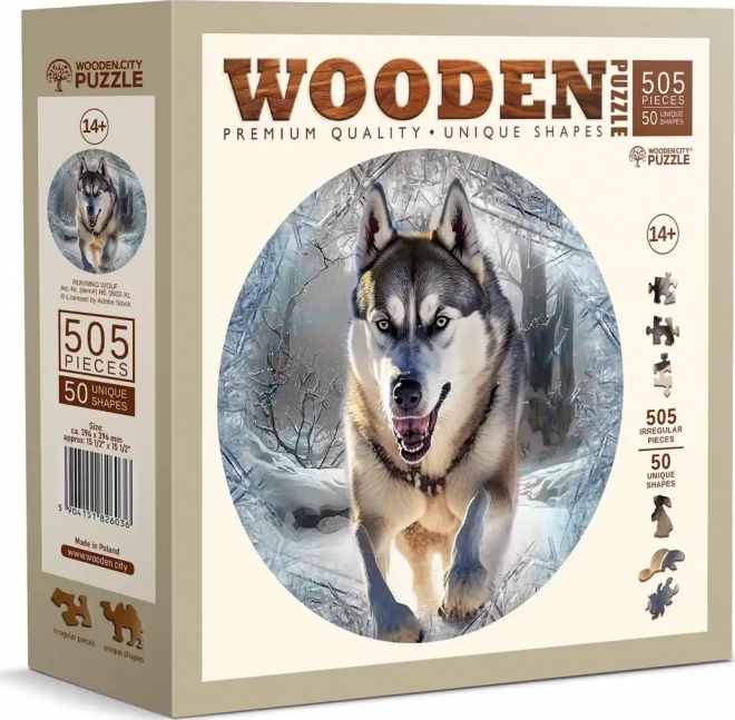 WOODEN CITY Puzzle en bois Loup en fuite 505 pièces EKO